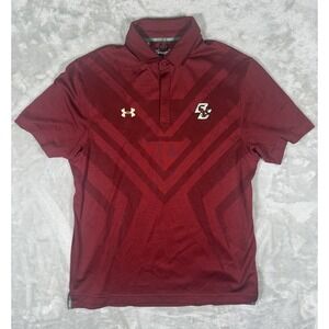 Under Armour Loose Heat Gear Boston College Eagles Maroon Polo‎ Mens Large Golf